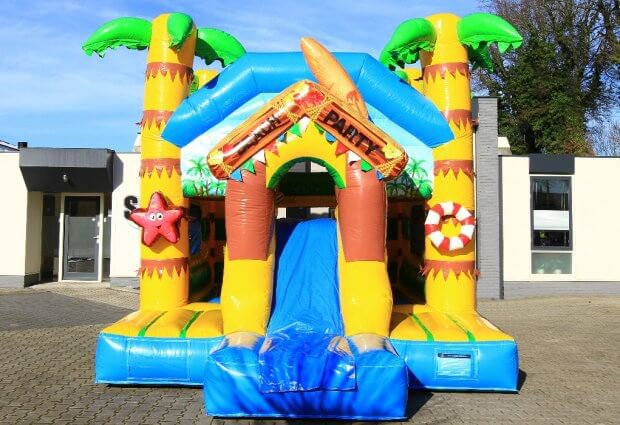 Multifun Beach House springkussen met glijbaan