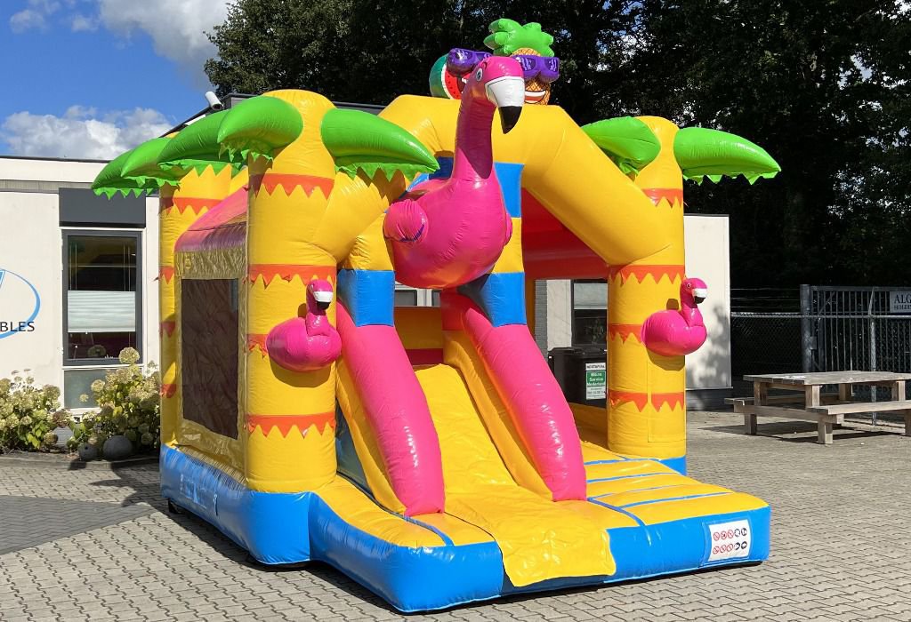 Multifun Summer Party springkussen met flamingo